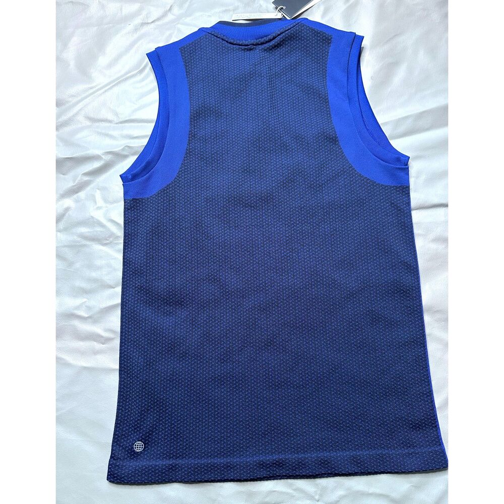 Adidas Women Small Ultimate 365 Tour Prime Knit Sleeveless Lucid Blue Golf shirt - Picture 2 of 9